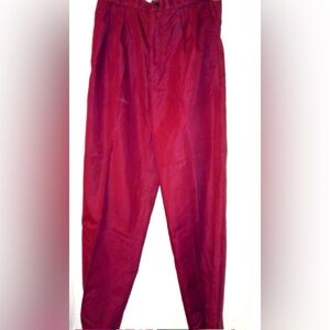 Oak Tree 30 x 30 Mens Vtg Wine Red Gathered Pants